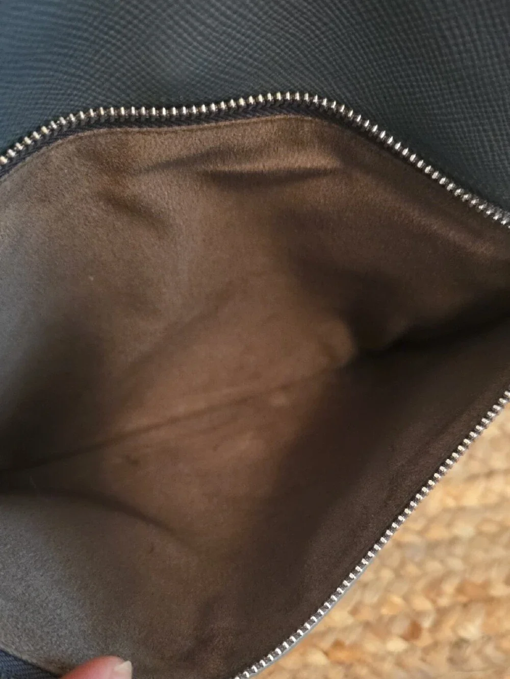 Serapian Gray Leather Messenger Bag